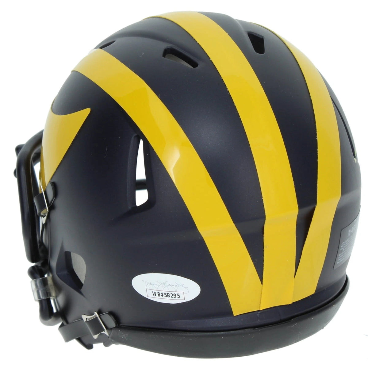 Mike Sainristil Autographed Michigan Wolverines Speed Mini Helmet Beckett Witnessed
