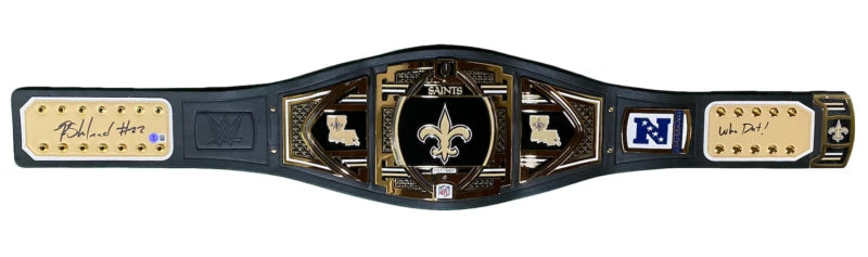 Rashid Shaheed Autographed/Inscribed "WHO DAT!" New Orleans Saints Replica Title Belt Beckett Witnessed