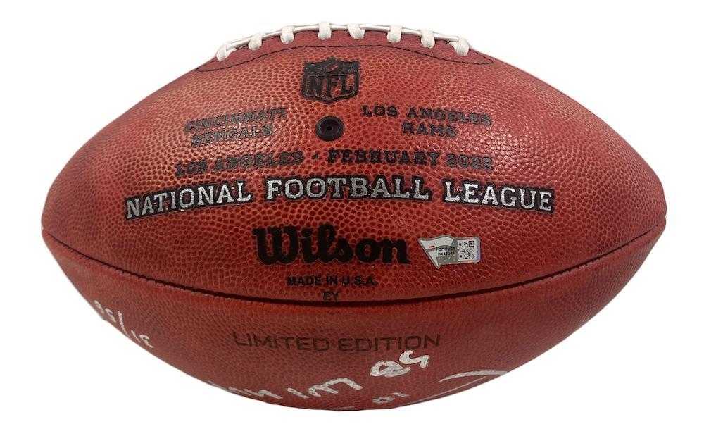 Cooper Kupp Autographed/Inscribed "SB LVI MVP" Los Angeles Rams SB LVI Champions Logo Wilson Duke Authentic Football Fanatics LE 56