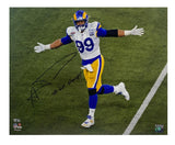 AARON DONALD Autographed/Inscribed "SB LVI CHAMPS" Los Angeles Rams SB LVI 16" x 20" Photograph FANATICS