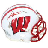 Jonathan Taylor Autographed Wisconsin Badgers Speed Mini Helmet Beckett Witnessed