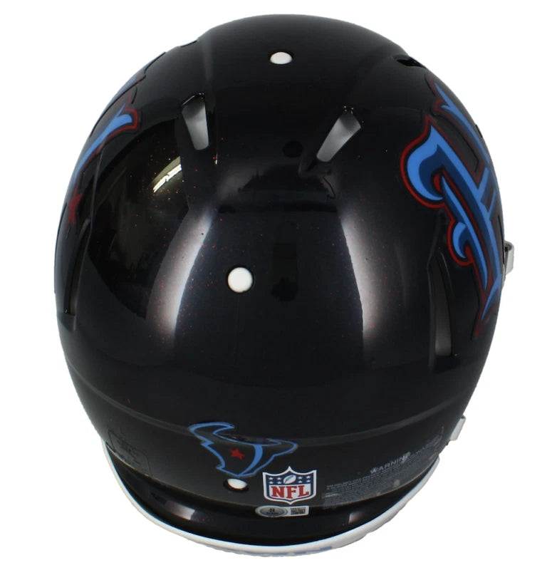 Dalton Schultz Autographed Houston Texans 2024 Navy Alternate H-Town Speed Authentic Helmet Beckett Witnessed
