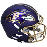 Trey Hendrickson Autographed Baltimore Ravens Purple 2026 Alternate Speedflex Authentic Helmet JSA Witnessed