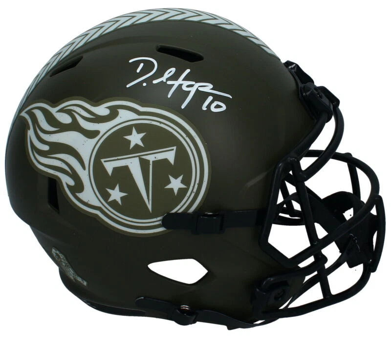 DeAndre Hopkins Autographed Tennessee Titans 2022 Salute to Service Full Size Helmet Beckett Witnessed