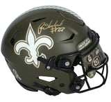Rashid Shaheed Autographed New Orleans Saints 2022 Salute to Service Speed Authentic Helmet with 2022 STS Six Branch Custom Visor Beckett Witnessed