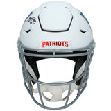 A.J. Brown Autographed New England Patriots White Rivalries Speedflex Authentic Helmet Beckett Witnessed