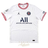 Kylian Mbappe Autographed 2021-22 Paris Saint-Germain Jordan Brand White Alternate Replica Jersey Panini