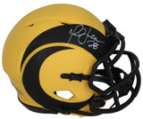 Marshall Faulk Autographed Rams RAVE Speed Mini Helmet Beckett Witnessed