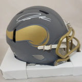 Jordan Addison Autographed Minnesota Vikings Slate Speed Mini Helmet Beckett Witnessed