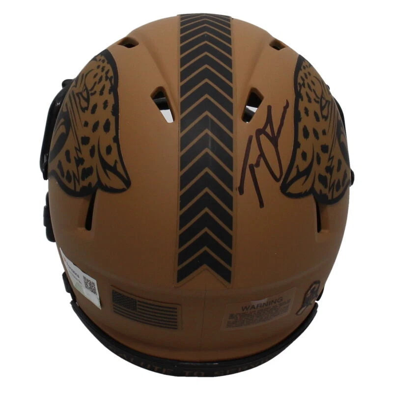 Trevor Lawrence Autographed Jacksonville Jaguars 2023 Salute to Service Speed Mini Helmet Fanatics