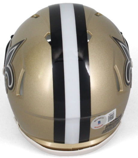 DREW BREES Autographed New Orleans Saints Speed Mini Helmet BECKETT WITNESSED