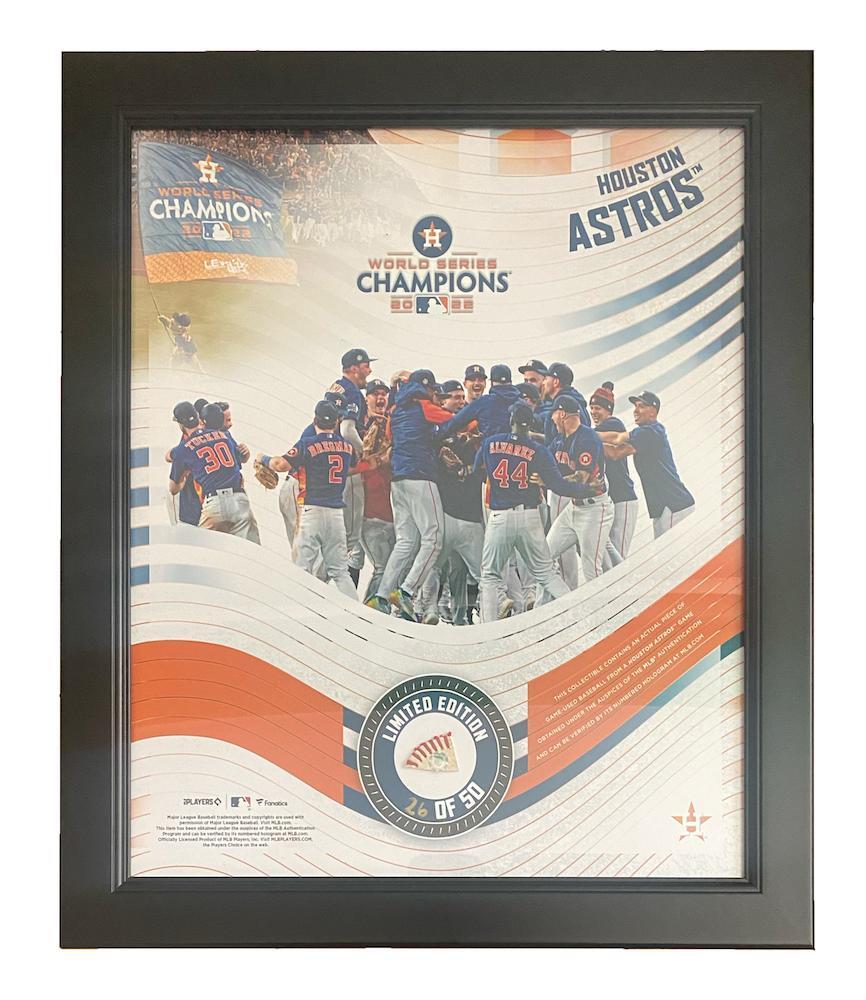 Houston Astros 2022 World Series Champions Framed 15" x 17" Game Used Baseball Display LE 50