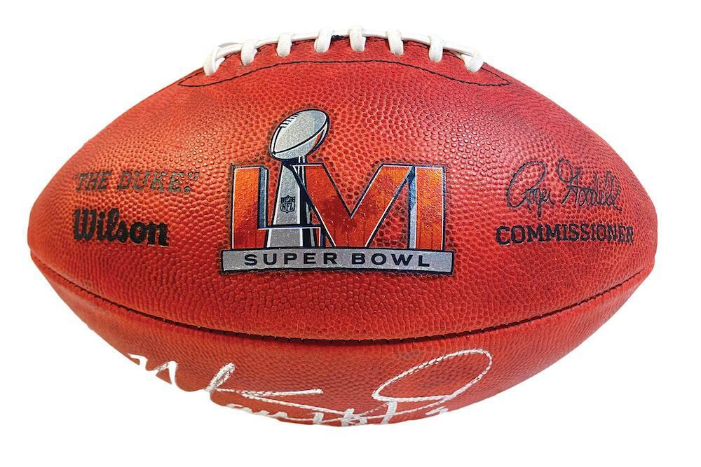 MATTHEW STAFFORD Autographed/Inscribed "SB Lvi Champs" Los Angeles Rams SB LVI Champs Logo Official Wilson Duke Football FANATICS