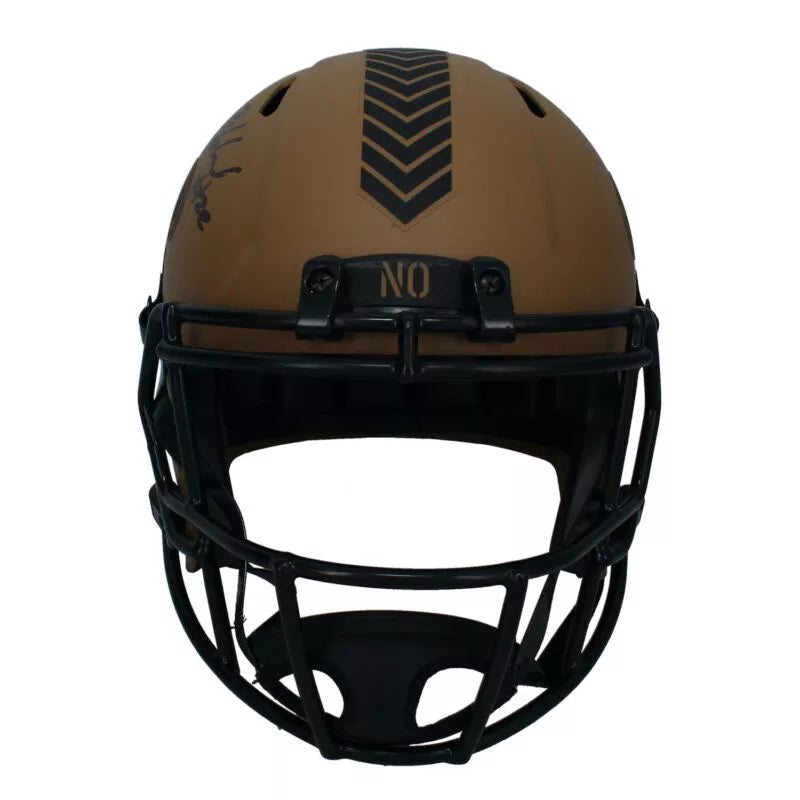 Rashid Shaheed Autographed New Orleans Saints 2023 Salute to Service Speed Full Size Helmet Beckett Witnessed