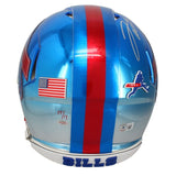 Josh Allen Autographed Buffalo Bills Chrome Speed Authentic Helmet (Signed in Silver) GDL/Beckett Witnessed LE 17/17