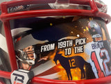 TOM BRADY Autographed New England Patriots/Tampa Bay Buccaneers "Mash Up" Custom Authentic Speed Helmet FANATICS LE 12