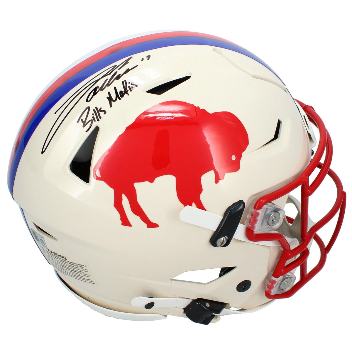 Josh Allen Autographed/Inscribed "BILLS MAFIA" Buffalo Bills RETRO Speedflex Authentic Helmet Beckett Witnessed