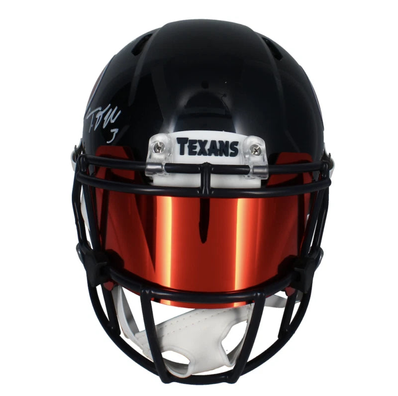 Dalton Schultz/Tank Dell Dual Autographed Houston Texans Speed Authentic Helmet Beckett Witnessed