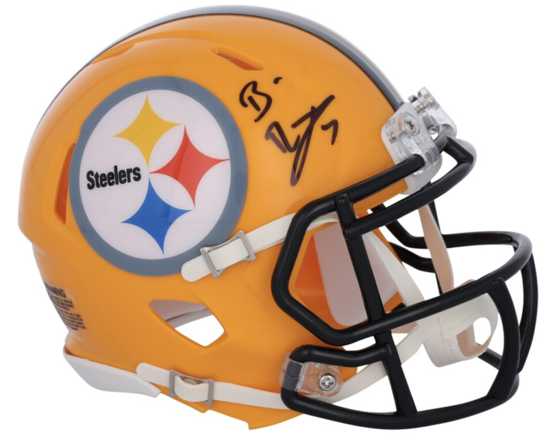 Ben Roethlisberger Autographed Pittsburgh Steelers 2007 75th Anniversary Speed Mini Helmet Fanatics