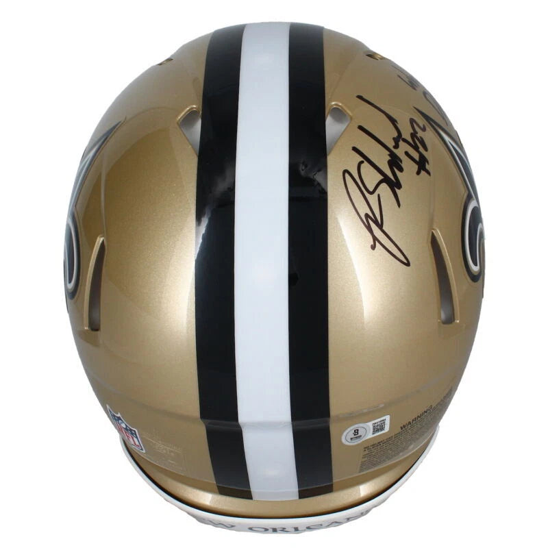 Rashid Shaheed Autographed/Inscribed "WHO DAT!" New Orleans Saints Speed Authentic Helmet Beckett Witnessed