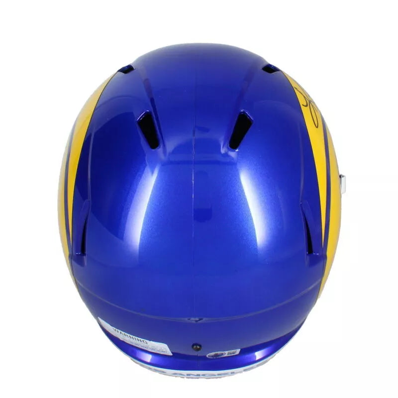 Kurt Warner Autographed Los Angeles Rams Speed Full Size Helmet Beckett Witnessed