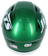 Breece Hall Autographed New York Jets Speedflex Midi Helmet Beckett Witnessed