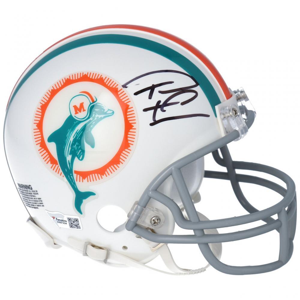 TUA TAGOVAILOA Autographed Miami Dolphins Throwback Mini Helmet FANATICS