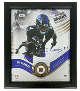 Zay Flowers Framed Baltimore Ravens 15" x 17" Game Used Football Collage LE 50