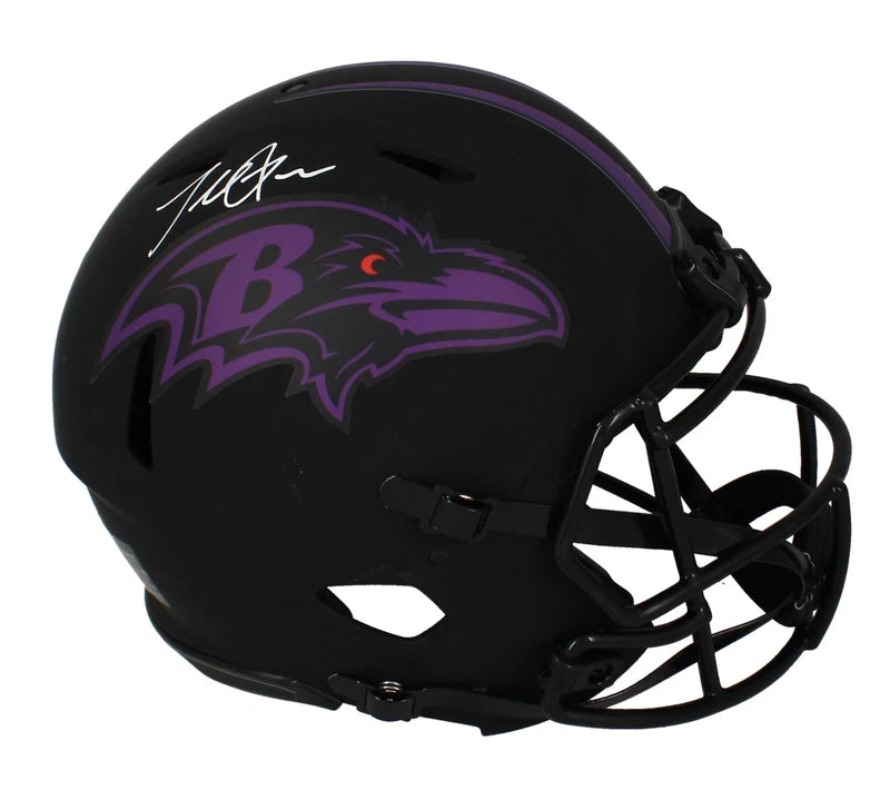 Terrell Suggs Autographed Baltimore Ravens Eclipse Speed Authentic Helmet Beckett Witnessed