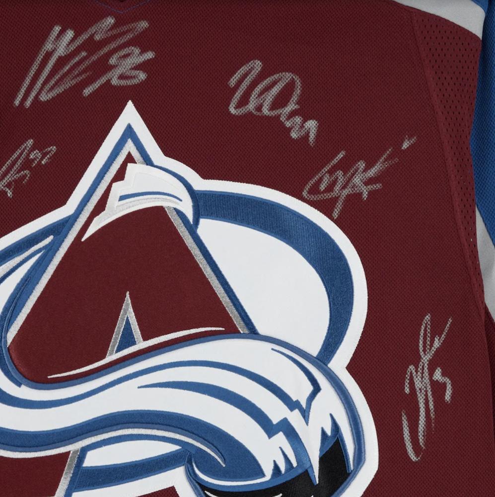 Colorado Avalanche Team Autographed Colorado Avalanche Burgundy Adidas Climalite Authentic Jersey w/22 Stanley Cup Patch Fanatics LE 100