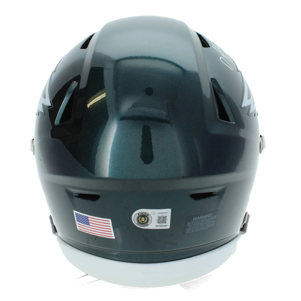 DeVonta Smith Autographed Philadelphia Eagles Speedflex Midi Helmet Beckett Witnessed