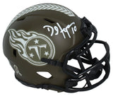 DeAndre Hopkins Autographed Tennessee Titans 2022 Salute to Service Mini Helmet Beckett Witnessed