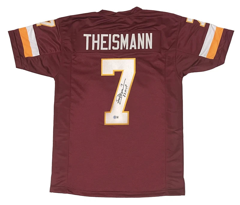 Joe Theismann Autographed/Inscribed "83 MVP" #7 Maroon Custom Jersey Beckett Witnessed