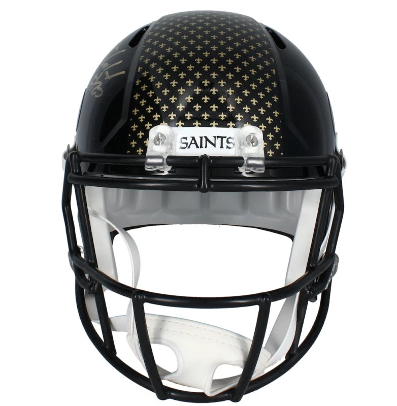 Rashid Shaheed Autographed New Orleans Saints Black 2022 Alternate Speed Full Size Helmet Beckett Witnessed