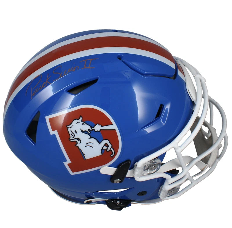 Patrick Surtain II Autographed Denver Broncos 1976-96 Throwback Speedflex Authentic Helmet Beckett Witnessed