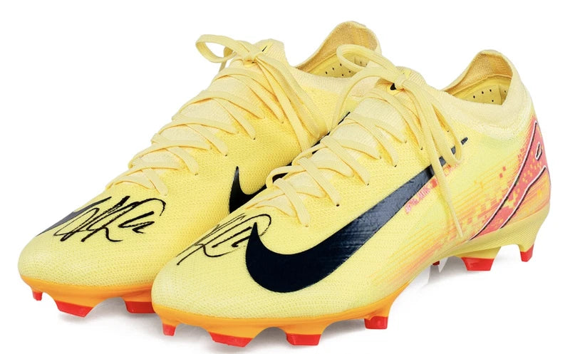 Kylian Mbappe Autographed Yellow Nike Zoom Viper 16 Pro Cleats Panini