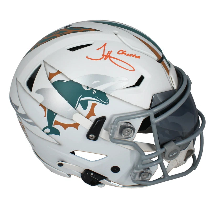 Tyreek Hill Autgraphed/Inscribed "CHEETAH" Miami Dolphins FSM Custom Painted "Ripped" Speedflex Authentic Helmet Beckett Witnessed LE 1/2