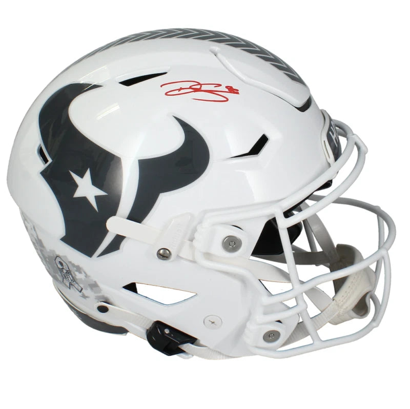 Dalton Schultz Autographed Houston Texans 2024 Salute to Service Speedflex Authentic Helmet Beckett Witnessed