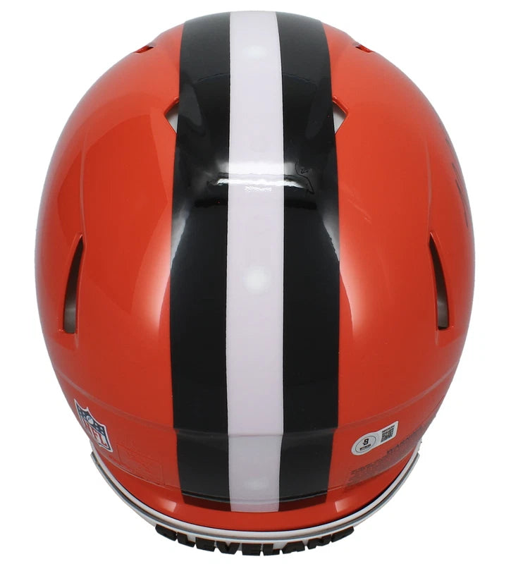 Myles Garrett Autographed Cleveland Browns Speed Authentic Helmet with Visor & 3D Bumpers Beckett Witnessed