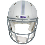 Justin Jefferson Autographed Minnesota Vikings White 2024 Alternate Speed Authentic Helmet Beckett Witnessed
