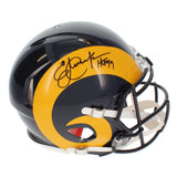 Eric Dickerson Autographed/Inscribed "HOF 99" Los Angeles Rams 1981-99 Throwback Speed Authentic Helmet Beckett Witnessed