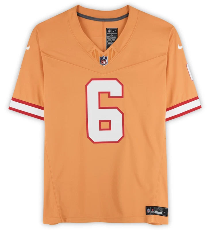 Baker Mayfield Tampa Bay Buccaneers Autographed/Inscribe "Fire The Cannons!" Nike Creamsicle Vapor Fuse Limited Jersey Fanatics