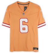 Baker Mayfield Tampa Bay Buccaneers Autographed/Inscribe "Fire The Cannons!" Nike Creamsicle Vapor Fuse Limited Jersey Fanatics