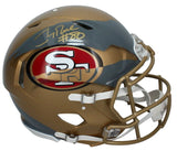 Jerry Rice Autographed San Francisco 49ers ECC Custom Ripped Gold/Grey Speed Authentic Fanatics