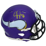 Justin Jefferson Autographed Minnesota Vikings Speed Mini Helmet Beckett Witnessed