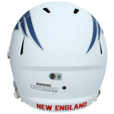 A.J. Brown Autographed New England Patriots White Rivalries Speed Full Size Helmet Beckett Witnessed