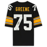 Joe Greene Autographed/Inscribed "HOF 87" Pittsburgh Steelers Mitchell & Ness Black Authentic Jersey with Fanatics