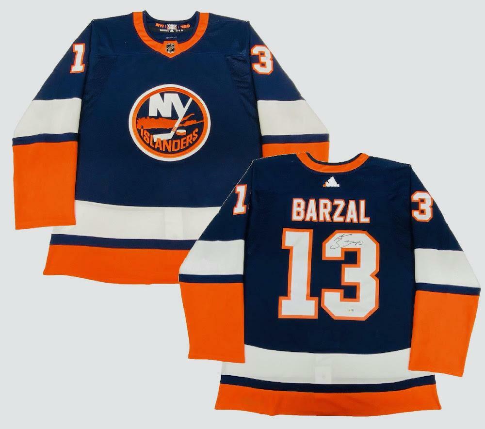 Mathew Barzal Autographed New York Islanders Adidas Reverse Retro Jersey Fanatics