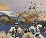 John Elway Autographed Denver Broncos "Art of the Pass" 36" x 18" Framed Photo Collage UDA LE 50/50