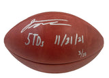 JONATHAN TAYLOR Autographed/Inscribed "5 TDs 11/21/21" Indianapolis Colts Metallic Logo Official NFL Wilson Duke Football FANATICS LE 28